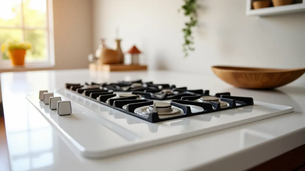 White Gas Cooktop 36 features 